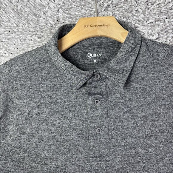 Quince Other - Quince Flowknit Breeze Performance Polo Shirt Mens Medium Gray Short Sleeve Golf